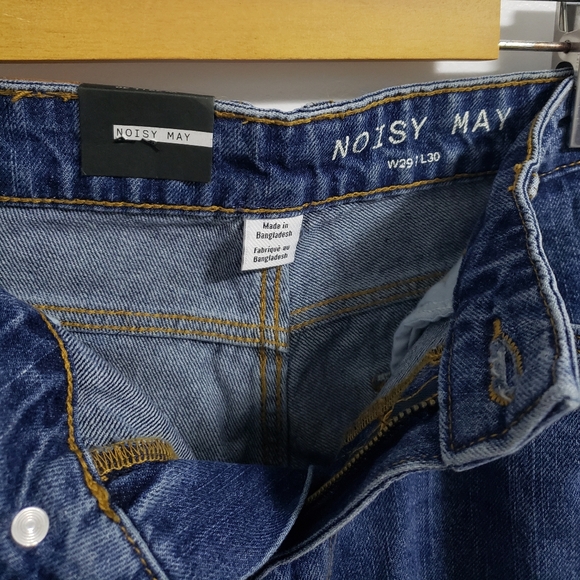 NOISY MAY Blue Straight Leg Mia Denim Jeans - Picture 4 of 9
